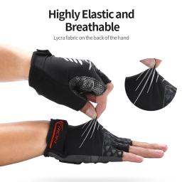 RION-Luva de Ciclismo Gel Anti-Choque Masculina, Luvas Esportivas Metade do Dedo, Ginásio Fitness Bicicleta MTB Motocicleta Sem Dedos, Verão - Image 4