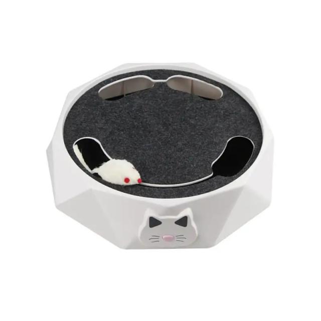 Mouse de mesa giratória elétrica para gatos - Brinquedo ajustável 2-Gear para treinamento e diversão interativa