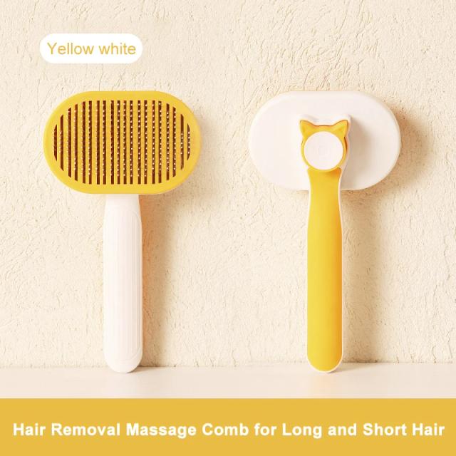 Escova e Pente Multifuncional para Gatos e Cães com Auto Limpeza e Removedor de Pelos - Ferramenta de Grooming e Depilação para Animais