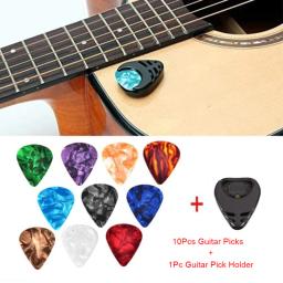 Acústico e guitarra elétrica picaretas, palhetas, 1 Pick Holder, colorido, 10pcs - Image 1