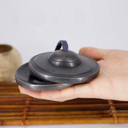 Tibetano Tingsha Pratos com Saco De Pano, Meditação Chime Sinos, Instrumento De Percussão, 1 Par - Image 1