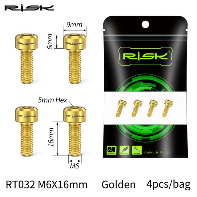 Risco Parafusos Freio Disco Titânio M6x16/18/20mm 4 Peças
