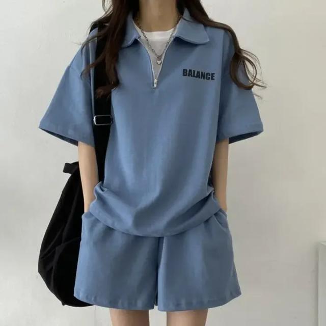 Conjunto de Treino Feminino de Verão: 2 Peças com Estilo Coreano para 2024