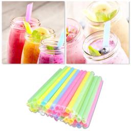 100pcs Grandes canudos Cores Misturadas Para Pérola Bolha Leite 20cm x 1cm Bar Acessórios Chá Smoothie Party Plastic - Image 1