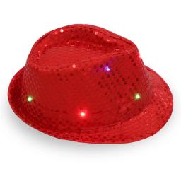 Chapéu de jazz luminoso LED criativo para homens e mulheres, boné de vestir festival adulto, chapéu de jazz para festa de carnaval, chapéu de lantejoulas de hip hop - Image 4