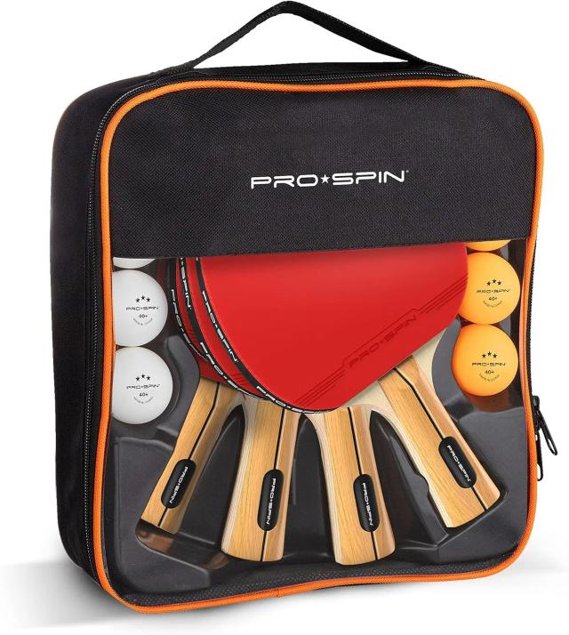 Conjunto Profissional de Raquetes de Tênis de Mesa com 7 Estrelas e Borracha de Alta Qualidade - Inclui 4 Peças com Saco