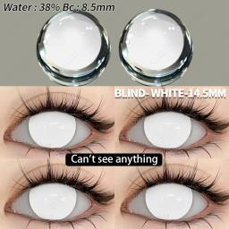 AMARA 2pcs Cosplay Lentes de Contato Coloridas Lentes de Contato Branco Louco Anime Lentes de Olho Preto Halloween Beleza Lente de Maquiagem - Image 3