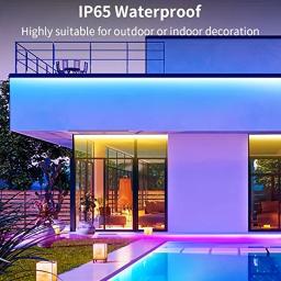 Fita de luz LED adequada para decoração ambiente, vários modos de cor RGB, SMD, controle remoto IR e APP, 5V, 10m, 24 Keys - Image 5