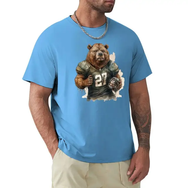 Camiseta Grizzly Masculina Gráfica para Jogadores de Futebol Americano - Estilo e Conforto para o Verão
