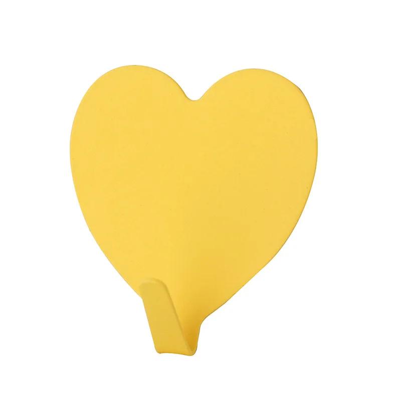 2Pcs Wall Mounted Ganchos Heart Shaped Adesivo Cabides Brasão Gancho Traceless Cabide Chave Ganchos Decorativos para Cozinha de Casa - Image 1