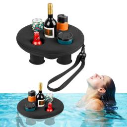 Floating Drink Holder Verão Inflável Float Beer Drinking Cooler Tabela Com 5 Furos Bandeja De Cerveja Party Cup Holder Para Piscina Spa - Image 1