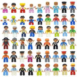 Figuras de ação bonecas tamanho grande blocos de construção trabalhadores da família médico policial agricultor compatível grandes tijolos duplas brinquedos do miúdo - Image 2