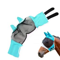 Cavalo-anti-uv máscara protetora, anti-uv, com proteção auricular, metade do rosto, malha, para animais de estimação, suprimentos de verão - Image 1
