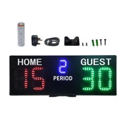 Placar de basquete eletrônico LED com controle remoto, placar digital, temporizador, relógio para beisebol, pingue-pongue, futebol, interior - Image 4