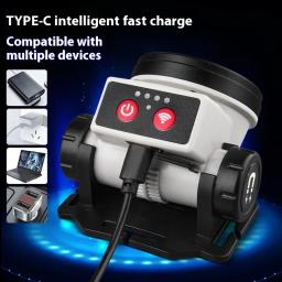 Recarregável LED Farol de Pesca, alta potência, lanternas, lanterna, suporta tanto alta e baixa Beam, Sensing Função - Image 5