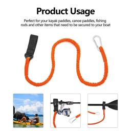 Ajustável Elastic Kayak Rod Lanyard, Canoa Paddle Leash, Pesca Remo, Corda De Segurança, Barcos Acessório, Rod Carabiner - Image 3