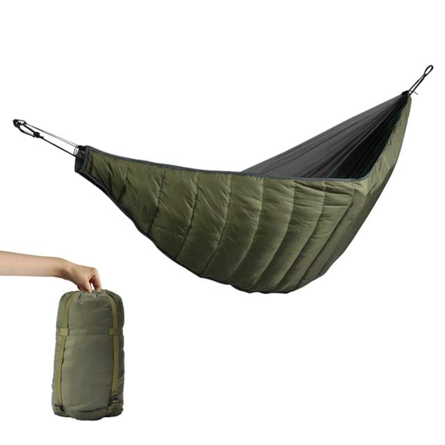 Hammock Portátil com Underquilt Quente para Acampamento em Inverno, à Prova de Vento e Confortável