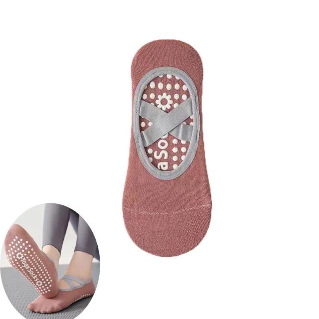 Meias de Yoga Pilates Femininas Antiderrapantes Silicone 1 Par