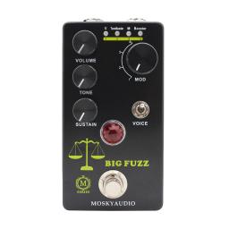 MOSKYAudio-Pedal de Efeito Guitarra FUZZ, Processador Portátil Digital Fuzz, Interruptor de Modo 4, Volume, Tom, Sustentar Controles - Image 3
