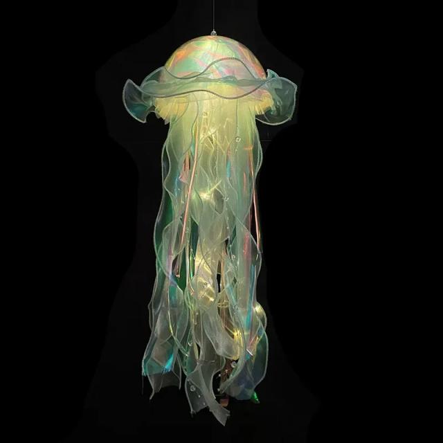 Lanterna LED de Sereia Jellfish para Meninas - Decoração Temática Marinha para Festas e DIY de Verão