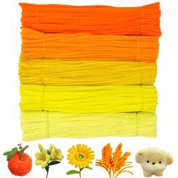 Pipe Cleaners Chenille Hastes, Suprimentos Artesanais Em Massa para DIY Arte e Artesanato Projetos, 5 Cores Amarelas Sortidas, 250 Pcs - Image 1