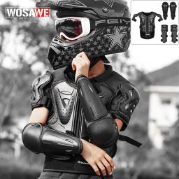 WOSAWE-Motocicleta Body Armor para Crianças, Cotovelo, Joelheiras, Bicicleta MTB, Snowboard, Hóquei, Armadura de Esqui, Protetor de Peito Traseiro, Crianças, 5-14 - Image 1