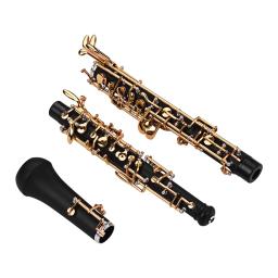 Estilo semi-automático banhado a ouro Chaves profissional Oboé C Key Instrumento de sopro Luvas Reed Bolsa de couro - Image 3