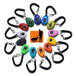 Treinamento do cão clicker pet trainer som ajustável corrente chave e alça de pulso cachorro trem clique cão gato pet trainings - Image 1
