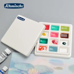 Paleta Cerâmica Retangular para Mistura de Cores, Bandeja de Pintura para Aquarela, Guache, Pintura Acrílica, Art Supplies, Paint Box, 12 Grids - Image 1