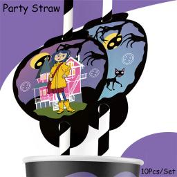 Cartoon coraline tema thriller festa de aniversário decoração balão placa banner pano de fundo bolo suprimentos banner para chá de bebê - Image 2