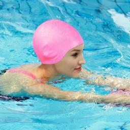 Touca de natação de silicone capa orelhas para homens mulheres proteção de ouvido à prova dwaterproof água 3d durável à prova de umidade borracha de natação - Image 5