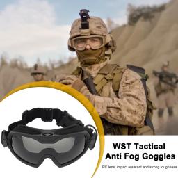 Óculos para esportes ao ar livre com lente transparente, Airsoft Paintball Goggles com Micro Ventilador, Proteção para os olhos resistente a riscos, Óculos de segurança - Image 4
