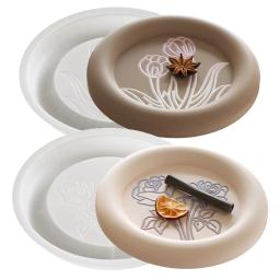 Molde De Gesso De Cimento Concreto, Jesmonite Moldes, Rose Tulip, Padrão Em Relevo, Moldes De Coaster De Bandeja, Fundição De Resina - Image 1