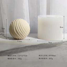 Água ondulação bola molde de vela silicone listras geométricas gesso epóxi aromaterapia sabão artesanal hóquei no gelo molde decoração da sua casa - Image 6