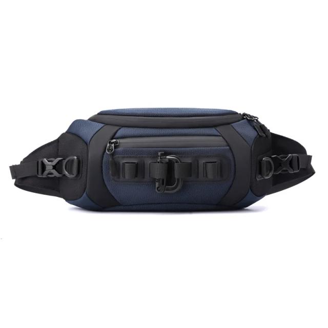 Bolsa de Cintura Impermeável Multifuncional para Homens - Fanny Pack de Esportes ao Ar Livre e Saco de Peito Fashion.