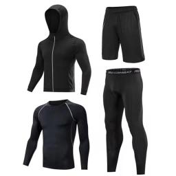 Fatos Esportivos de Compressão Masculina, Corrida e Corrida, Calças Apertadas, Fato de Treino, Depressão, Ginásio, Treinamento, 5 Frutas por Conjunto - Image 2