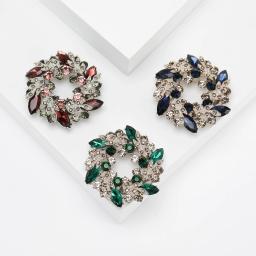 Broches de guirlanda de strass para mulheres unissex flor de vidro alfinetes botânicos festa de escritório presentes para amigos acessórios de joias - Image 2
