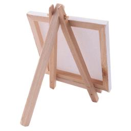 10 Set Artistas Mini Canvas Set Pintura Artesanato DIY Desenho Pequeno Mesa Cavalete Presente - Image 6