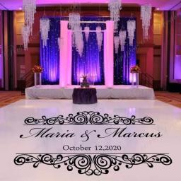 Adesivo customizado com nome e data para casamento, decoração em vinil, decalque para dança de casamento, nome do noivado 4490 - Image 2
