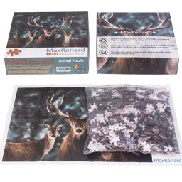 MaxRenard-Quebra-cabeça para adultos, animais, nobres, cervos, ambientalmente amigáveis, papel, presente de Natal, brinquedo, 1000 peças - Image 4