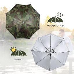 Impermeável chapéu dobrável com guarda-chuva para uso ao ar livre, tampa da cabeça portátil para camping e pesca - Image 4