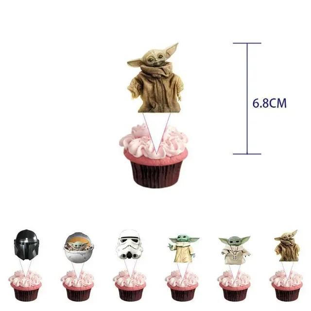 Yoda decorações de festa de aniversário incluem copo de papel prato guardanapo bolo topper toalha de mesa balão banner para crianças meninos chá de bebê - Image 1