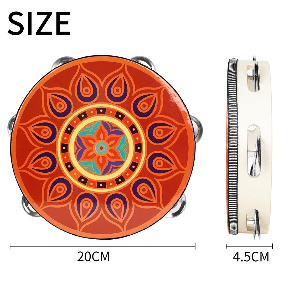 Tambourine única linha Dunhuang estilo antigo mão tambor, percussão Jingles, tambor reflexivo para a educação do Iluminismo, 8" - Image 1