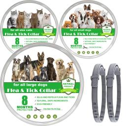 Coleira antiparasitária para animais de estimação, carrapatos antipulgas, proteção de 8 meses, coleiras retráteis para cachorro, gato, suprimentos para cães grandes, novo, 38 cm, 70cm - Image 1