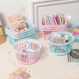 Cesta plástica portátil do armazenamento, caixa de compras, Desktop, diversos, brinquedo, fruto, artigos de papelaria, cestas home do armazenamento, novo - Image 3