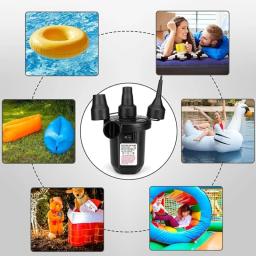 Bomba de ar elétrica para insufláveis, Bomba de colchão com 3 bicos, Inflator para camas de ar, Anel de natação - Image 5