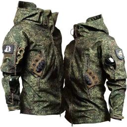 Jaqueta de caça impermeável para homens, Outdoor Tático, Soft Shell, Camo Fleece, Casacos com capuz, Camping, Caminhadas, Blusão, Roupas de trabalho - Image 1