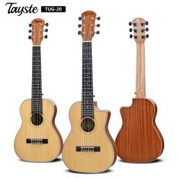 Guitalele-Mini guitarra elétrica com Spruce para viagem, guitarra acústica, 6 cordas, cavaquinho acústico, Mini, 30 polegadas - Image 2