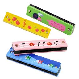 Gaita de madeira para crianças brinquedos instrumentos musicais 16 buracos dupla fileira sopro dos desenhos animados woodwind boca gaita - Image 6
