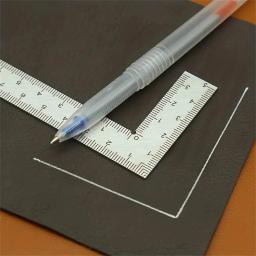 Mini Régua de escala de precisão dupla face em forma de L em aço inoxidável, ferramenta de medição de alta precisão para design de couro - Image 3
